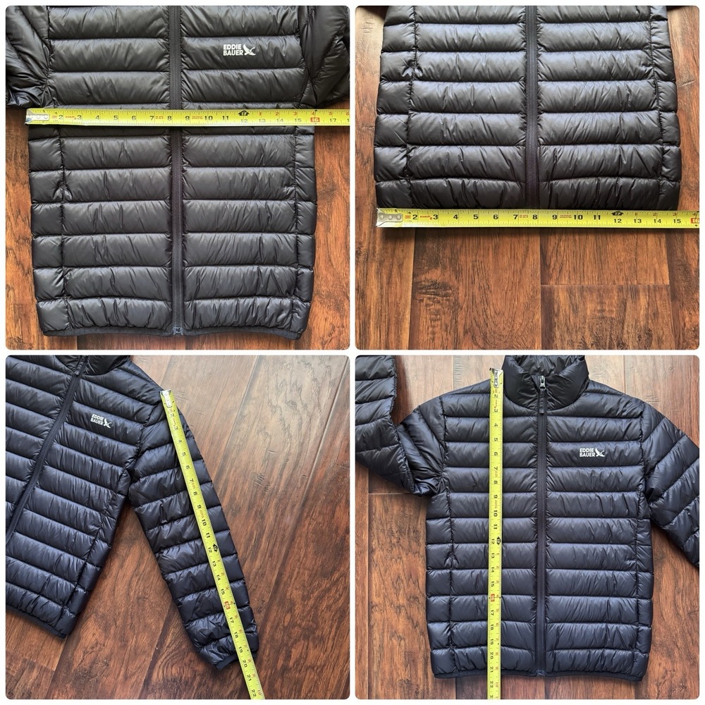 Eddie Bauer Kids CirrusLite 650 Down Puffer Jacket Black M 7/8 Packable Coat - Picture 15 of 16